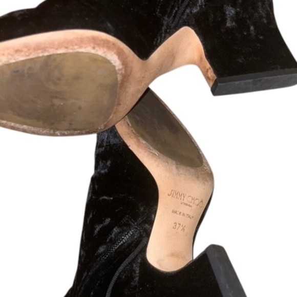 Jimmy Choo Made in Italy Women’s Black Velvet Zip Up Fashion Booties Sz-37.5 - Picture 5 of 10